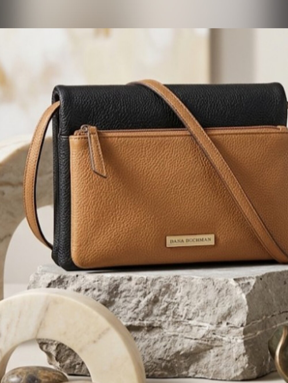 Dana Buchman Two-Tone Double Compartment Crossbody